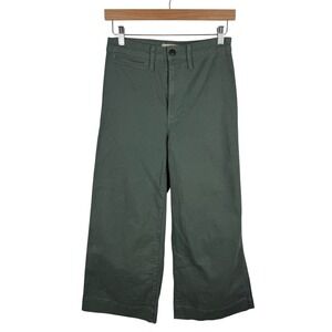 Madewell Emmett Crop Green Wide Leg Pants